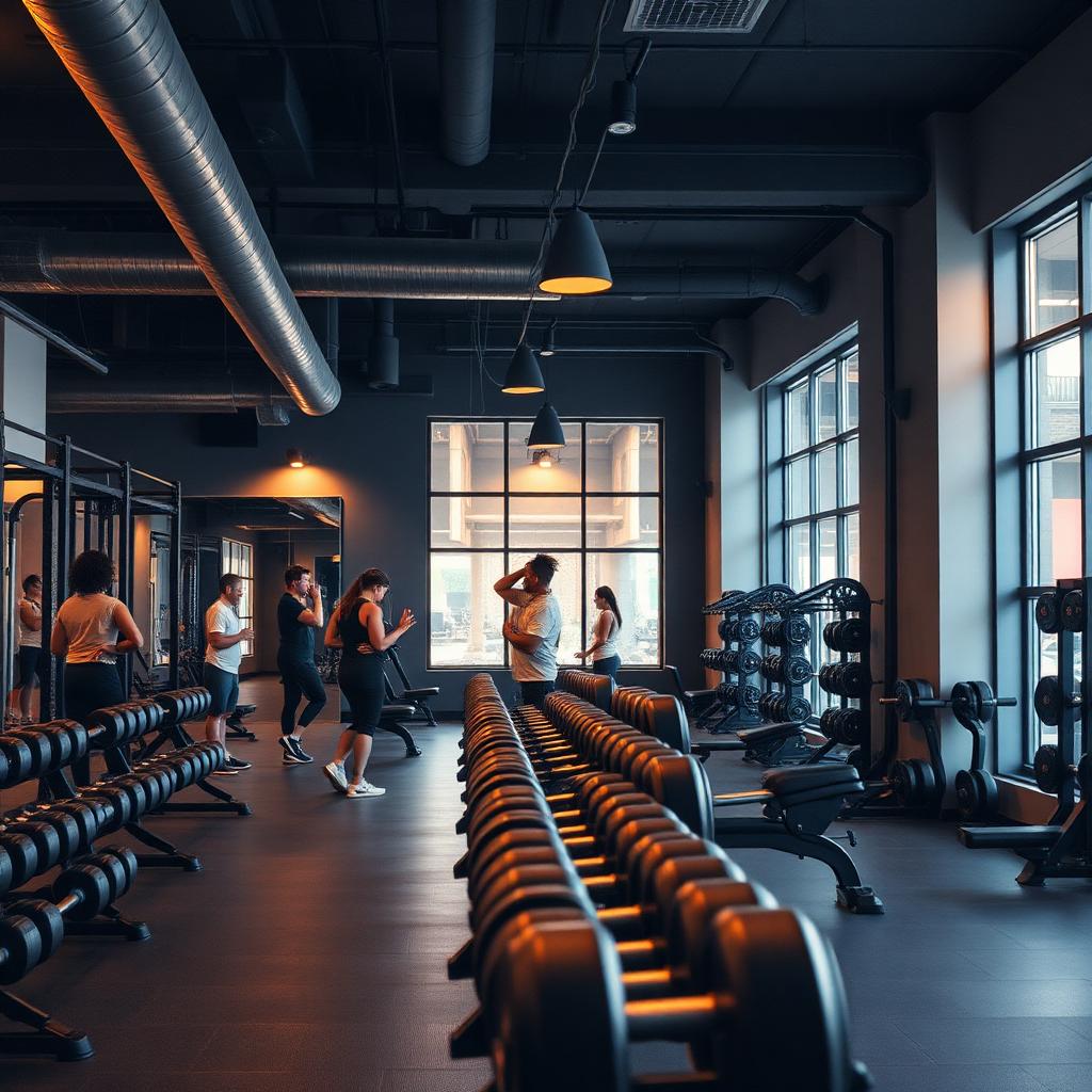 Personal trainer em academia consultando aplicativo no celular