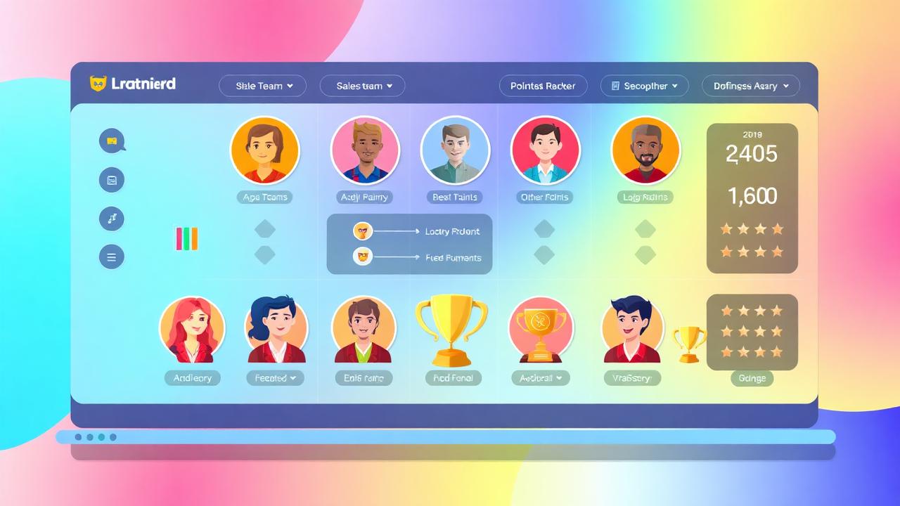 Ranking gamificado de equipe de vendas em painel digital