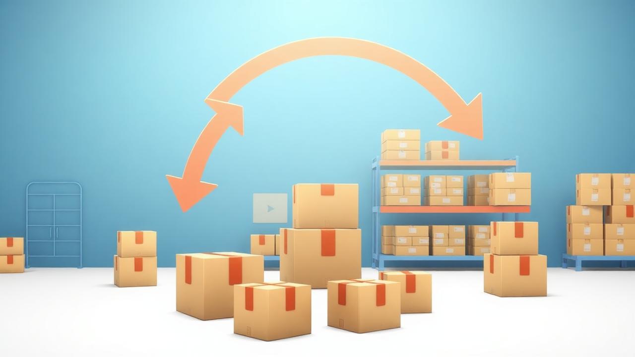 Caixas de devolução voltando para o centro de distribuição